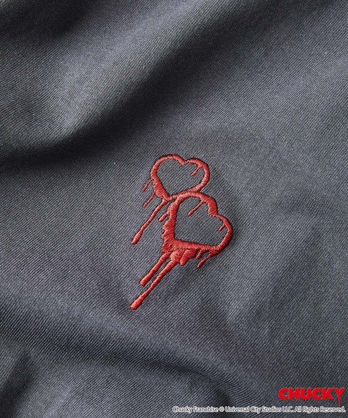 UNIIT（ユニット）の「【CHUCKY/チャッキー】オリジナルデザインTシャツ 刺繍 ドロップショルダー ユニセックス（Tシャツ/カットソー・メンズ・ホワイト系その他2/ブラック系その他/ブラック系その他2/ベージュ系その他・SMALL/MEDIUM/LARGE/X-LARGE）」の8枚目の写真