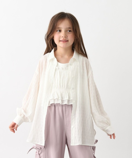 GLOBAL WORK（グローバルワーク）の「トクトク2SETビスチェ＊シャツ/646213（シャツ/ブラウス・キッズ・ブルー/オフホワイト・130cm/160cm/150cm/140cm）」の2枚目の写真