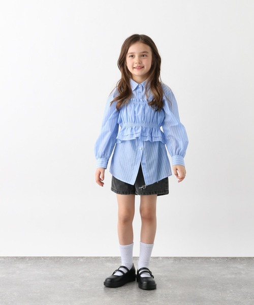 GLOBAL WORK（グローバルワーク）の「トクトク2SETビスチェ＊シャツ/646213（シャツ/ブラウス・キッズ・ブルー/オフホワイト・130cm/160cm/150cm/140cm）」の3枚目の写真