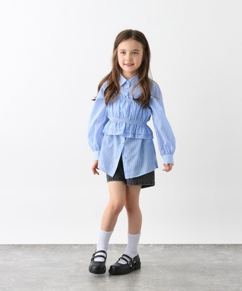 GLOBAL WORK（グローバルワーク）の「トクトク2SETビスチェ＊シャツ/646213（シャツ/ブラウス・キッズ・ブルー/オフホワイト・130cm/160cm/150cm/140cm）」の5枚目の写真