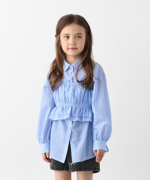 GLOBAL WORK（グローバルワーク）の「トクトク2SETビスチェ＊シャツ/646213（シャツ/ブラウス・キッズ・ブルー/オフホワイト・130cm/160cm/150cm/140cm）」の6枚目の写真