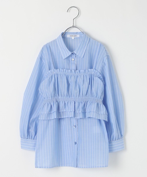 GLOBAL WORK（グローバルワーク）の「トクトク2SETビスチェ＊シャツ/646213（シャツ/ブラウス・キッズ・ブルー/オフホワイト・130cm/160cm/150cm/140cm）」の15枚目の写真