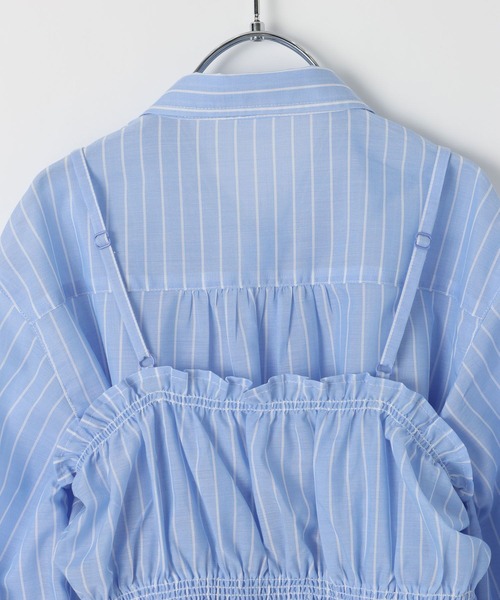 GLOBAL WORK（グローバルワーク）の「トクトク2SETビスチェ＊シャツ/646213（シャツ/ブラウス・キッズ・ブルー/オフホワイト・130cm/160cm/150cm/140cm）」の20枚目の写真