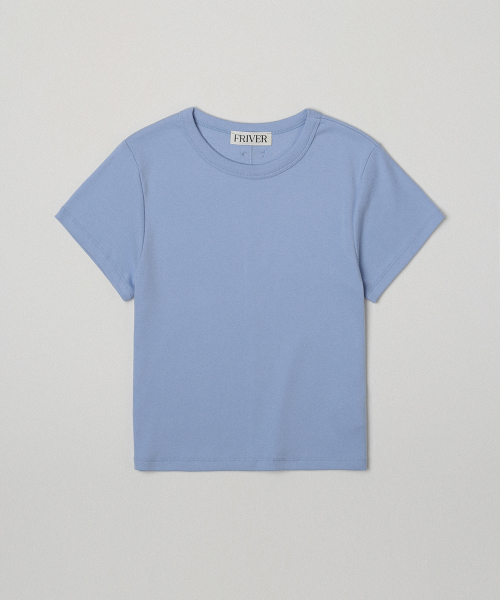 FRIVER07（フリバー07）の「Bottle cotton crop t-shirt_Sky blue（Tシャツ/カットソー・レディース・スカイブルー・FREE）」の2枚目の写真