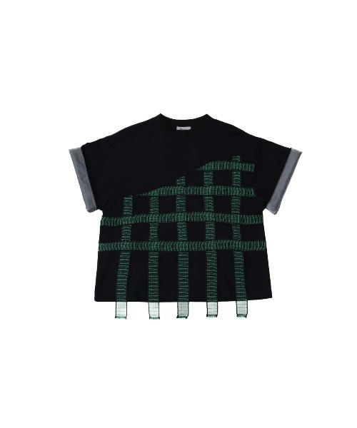 unica(ユニカ)の「チェックテープTシャツ laides(Tシャツ/カットソー・レディース・ブラック×ホワイト/ホワイト系その他/ブラック×グリーン・F)」の16枚目の写真