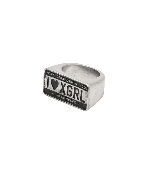 X-girl(エックスガール)の「PLATE LOGO RING(リング・レディース・シルバー/ゴールド・ONE SIZE)」の2枚目の写真
