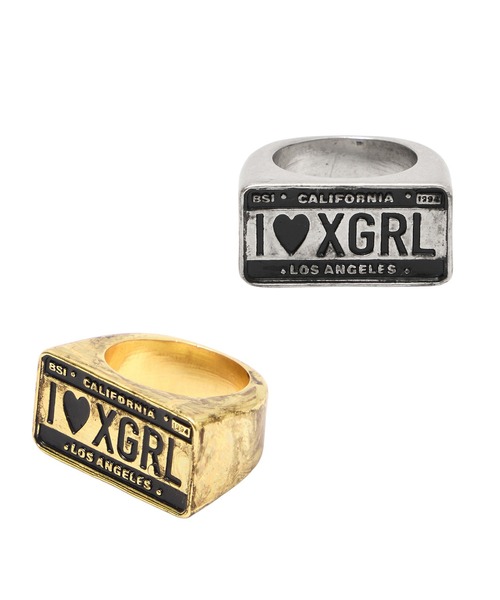 X-girl(エックスガール)の「PLATE LOGO RING(リング・レディース・シルバー/ゴールド・ONE SIZE)」の5枚目の写真