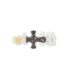 EL CUBIC CROSS RING(IVORY)