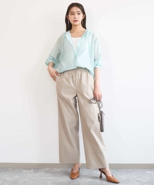 MK MICHEL KLEIN（エムケーミッシェルクラン）の「[抗ピリング/洗える]コットンライクストレッチワイドパンツ（スラックス・レディース・ベージュ/ネイビー/カーキ・38）」の15枚目の写真