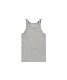 SITP5271 ベーシックラウンドネッククロップノースリーブトップ_Melange gray