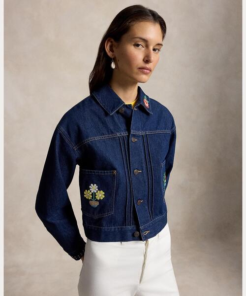 POLO RALPH LAUREN（ポロ ラルフ ローレン）の「ビーデッド デニム トラッカー ジャケット（デニムジャケット・レディース・ネイビー系1・S/M/XS）」の2枚目の写真