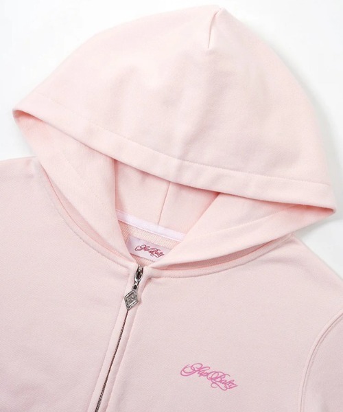 SUPPLIER(サプライヤー)の「A'GEM/9 × .kom 『SUPPLIER/サプライヤー』 Baby Cross Zip Hoodie Regular Fit /ベイビークロスジップアップパーカー レギュラーフィット(パーカー・レディース・カーキ/ライトピンク/ブラック・FREE)」の7枚目の写真
