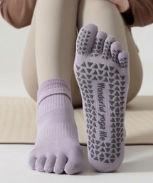 Vini（ヴィニ）の「【 5本指 ／ 滑り止め付き 】 レイヤード ヨガ / ピラティス ソックス（ソックス/靴下）」