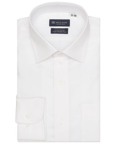 TOKYO SHIRTS(トウキョウシャツ)の「【超形態安定】 形態安定ノンアイロン ワイド 長袖ビジネスワイシャツ(大きいサイズ・長いサイズ)(ビジネスシャツ・メンズ・ホワイト・首回り47cm-裄丈90cm/首回り47cm-裄丈86cm/首回り45cm-裄丈90cm/首回り45cm-裄丈86cm/首回り45cm-裄丈82cm/首回り43cm-裄丈90cm/首回り42cm-裄丈90cm/首回り41cm-裄丈90cm/首回り39cm-裄丈88cm)」の1枚目の写真