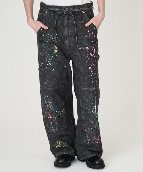 DISCOVERED（ディスカバード）の「DENIM PAINT PANTS（デニムパンツ・メンズ・ブラック/インディゴブルー・1/3）」の2枚目の写真