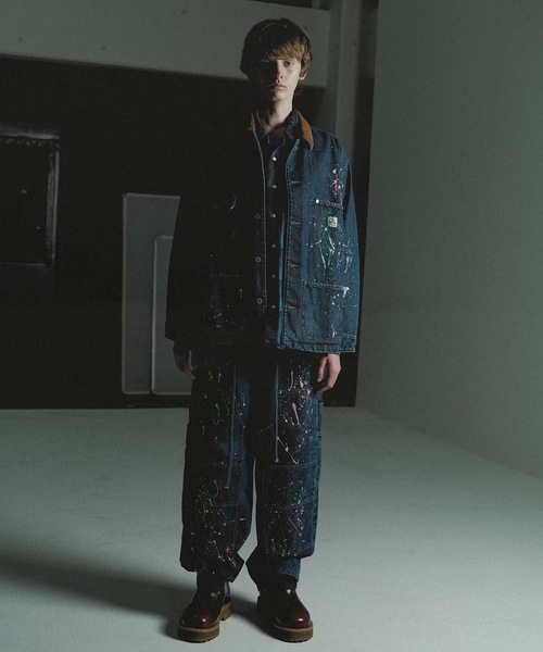 DISCOVERED（ディスカバード）の「DENIM PAINT PANTS（デニムパンツ・メンズ・ブラック/インディゴブルー・1/3）」の3枚目の写真