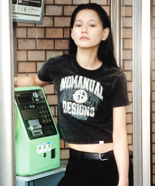 NOMANUAL(NOMANUAL)の「LAYERED ARCH GRAPHIC T-SHIRT (WOMAN) - WASHED BLACK(Tシャツ/カットソー・レディース・その他・MEDIUM/LARGE/SMALL)」の1枚目の写真