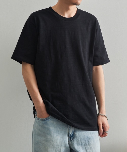 LIFEMAX(ライフマックス)の「【LIFEMAX】6.8oz スラブTシャツ 半袖 無地 凹凸生地 ナチュラル 風合い カジュアル シンプル インナー MS1168(Tシャツ/カットソー・メンズ・オフホワイト/ブラック/ネイビー・M/XL/L)」の3枚目の写真