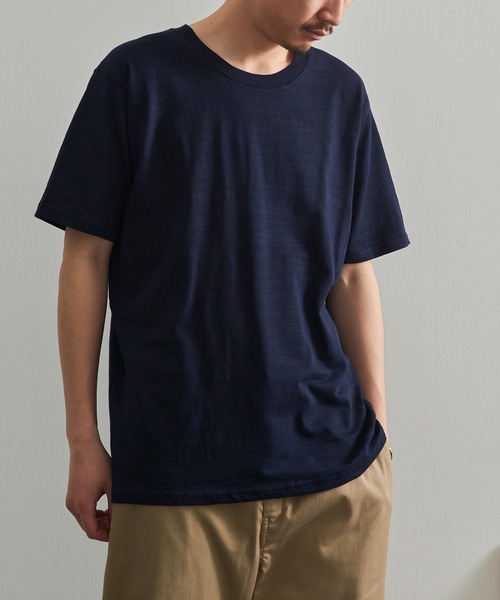 LIFEMAX(ライフマックス)の「【LIFEMAX】6.8oz スラブTシャツ 半袖 無地 凹凸生地 ナチュラル 風合い カジュアル シンプル インナー MS1168(Tシャツ/カットソー・メンズ・オフホワイト/ブラック/ネイビー・M/XL/L)」の4枚目の写真