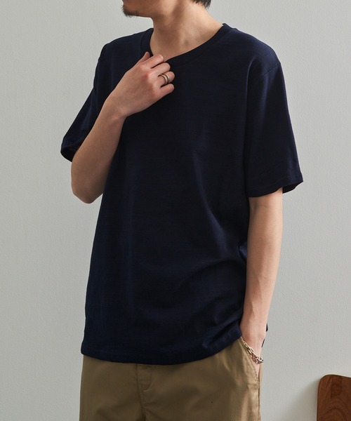 LIFEMAX(ライフマックス)の「【LIFEMAX】6.8oz スラブTシャツ 半袖 無地 凹凸生地 ナチュラル 風合い カジュアル シンプル インナー MS1168(Tシャツ/カットソー・メンズ・オフホワイト/ブラック/ネイビー・M/XL/L)」の5枚目の写真