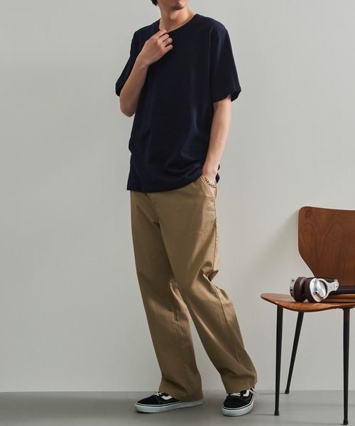 LIFEMAX(ライフマックス)の「【LIFEMAX】6.8oz スラブTシャツ 半袖 無地 凹凸生地 ナチュラル 風合い カジュアル シンプル インナー MS1168(Tシャツ/カットソー・メンズ・オフホワイト/ブラック/ネイビー・M/XL/L)」の9枚目の写真