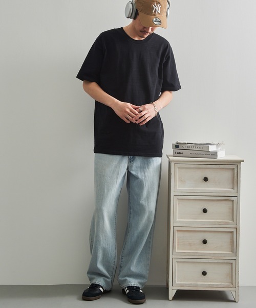 LIFEMAX(ライフマックス)の「【LIFEMAX】6.8oz スラブTシャツ 半袖 無地 凹凸生地 ナチュラル 風合い カジュアル シンプル インナー MS1168(Tシャツ/カットソー・メンズ・オフホワイト/ブラック/ネイビー・M/XL/L)」の21枚目の写真