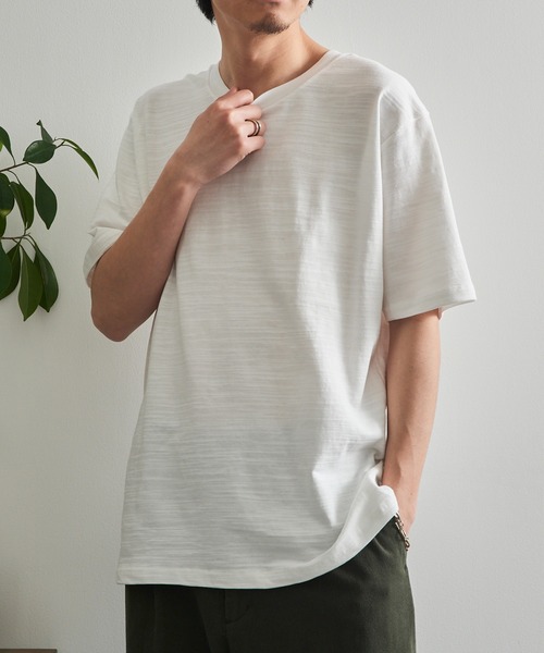 LIFEMAX(ライフマックス)の「【LIFEMAX】6.8oz スラブTシャツ 半袖 無地 凹凸生地 ナチュラル 風合い カジュアル シンプル インナー MS1168(Tシャツ/カットソー・メンズ・オフホワイト/ブラック/ネイビー・M/XL/L)」の12枚目の写真