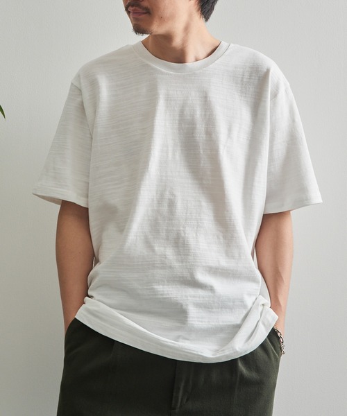 LIFEMAX(ライフマックス)の「【LIFEMAX】6.8oz スラブTシャツ 半袖 無地 凹凸生地 ナチュラル 風合い カジュアル シンプル インナー MS1168(Tシャツ/カットソー・メンズ・オフホワイト/ブラック/ネイビー・M/XL/L)」の10枚目の写真