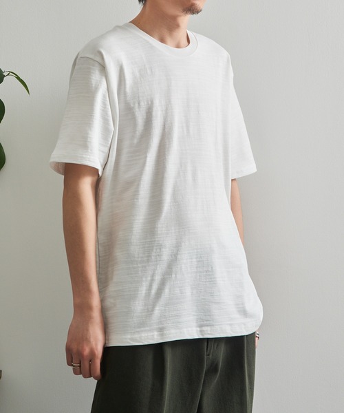 LIFEMAX(ライフマックス)の「【LIFEMAX】6.8oz スラブTシャツ 半袖 無地 凹凸生地 ナチュラル 風合い カジュアル シンプル インナー MS1168(Tシャツ/カットソー・メンズ・オフホワイト/ブラック/ネイビー・M/XL/L)」の11枚目の写真