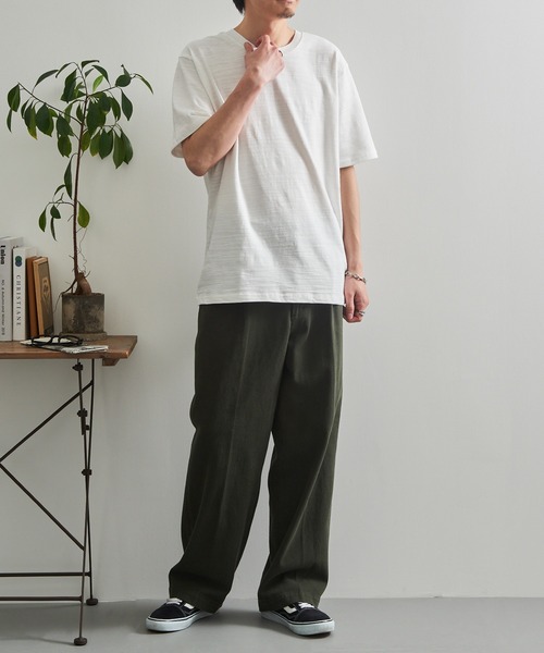 LIFEMAX(ライフマックス)の「【LIFEMAX】6.8oz スラブTシャツ 半袖 無地 凹凸生地 ナチュラル 風合い カジュアル シンプル インナー MS1168(Tシャツ/カットソー・メンズ・オフホワイト/ブラック/ネイビー・M/XL/L)」の16枚目の写真