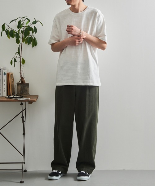 LIFEMAX(ライフマックス)の「【LIFEMAX】6.8oz スラブTシャツ 半袖 無地 凹凸生地 ナチュラル 風合い カジュアル シンプル インナー MS1168(Tシャツ/カットソー・メンズ・オフホワイト/ブラック/ネイビー・M/XL/L)」の17枚目の写真