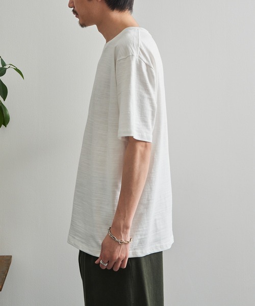 LIFEMAX(ライフマックス)の「【LIFEMAX】6.8oz スラブTシャツ 半袖 無地 凹凸生地 ナチュラル 風合い カジュアル シンプル インナー MS1168(Tシャツ/カットソー・メンズ・オフホワイト/ブラック/ネイビー・M/XL/L)」の14枚目の写真