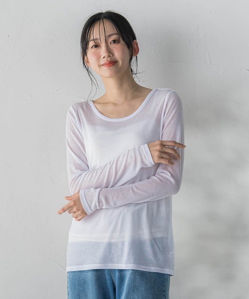 Droite lautreamont(ドロワットロートレアモン)の「シアーフライス×チュールレイヤードプルオーバー(Tシャツ/カットソー・レディース・ブラック/オフホワイト/ピンク・M)」の15枚目の写真