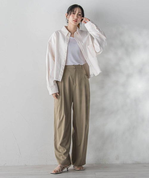 Droite lautreamont(ドロワットロートレアモン)の「シアーフライス×チュールレイヤードプルオーバー(Tシャツ/カットソー・レディース・ブラック/オフホワイト/ピンク・M)」の4枚目の写真