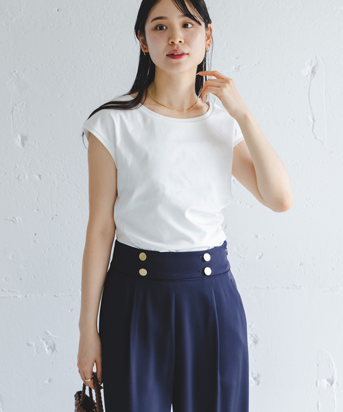 Noble(ノーブル)の「《接触冷感》ウエストギャザーコンパクトT(Tシャツ/カットソー・レディース・ホワイト/ブラウン/ボルドー・FREE)」の16枚目の写真