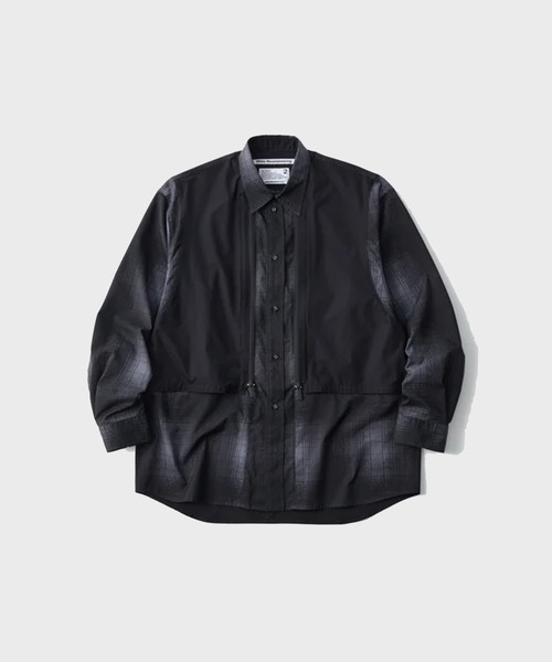 WHITE MOUNTAINEERING(ホワイトマウンテニアリング)の「【White Mountaineering / ホワイトマウンテニアリング】OMBRE CHECK MID GUSSET SLEEVE SHIRT(シャツ/ブラウス・メンズ・ブラック・1/2)」の1枚目の写真