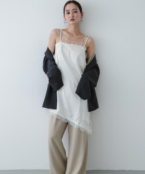 SENSE OF PLACE by URBAN RESEARCH(センスオブプレイスバイアーバンリサーチ)の「サテンレースアシメキャミソール(キャミソール・レディース・アイボリー/ブラック/ブラウン・ONE)」の19枚目の写真