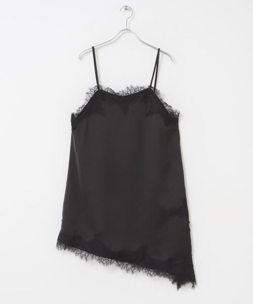 SENSE OF PLACE by URBAN RESEARCH(センスオブプレイスバイアーバンリサーチ)の「サテンレースアシメキャミソール(キャミソール・レディース・アイボリー/ブラック/ブラウン・ONE)」の7枚目の写真
