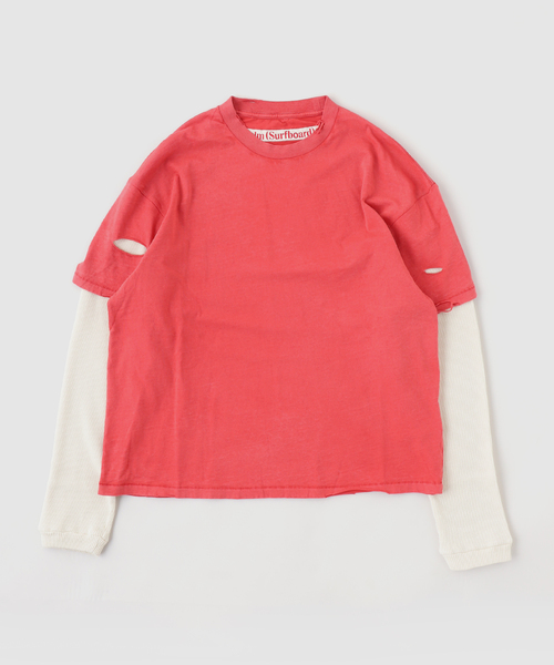 PULP/417EDIFICE(パルプフォーワンセブンエディフィス)の「STOCKHOLM SURFBOARD CLUB LAYER BOX TEE(Tシャツ/カットソー・メンズ・レッド・MEDIUM/SMALL)」の1枚目の写真