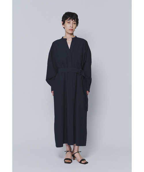 1er Arrondissement(プルミエアロンディスモン)の「タイプライターバンドカラースキッパーワンピース(ドレス・レディース・ブルー系その他3/モカ・36/38)」の3枚目の写真