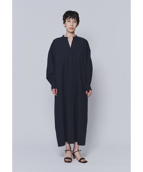 1er Arrondissement(プルミエアロンディスモン)の「タイプライターバンドカラースキッパーワンピース(ドレス・レディース・ブルー系その他3/モカ・36/38)」の7枚目の写真