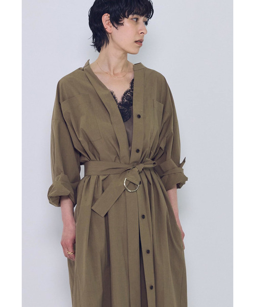 1er Arrondissement(プルミエアロンディスモン)の「タイプライターバンドカラースキッパーワンピース(ドレス・レディース・ブルー系その他3/モカ・36/38)」の14枚目の写真
