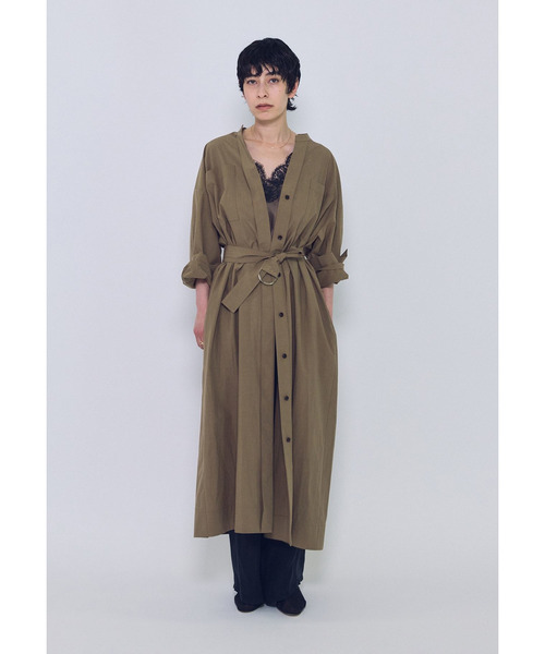 1er Arrondissement(プルミエアロンディスモン)の「タイプライターバンドカラースキッパーワンピース(ドレス・レディース・ブルー系その他3/モカ・36/38)」の15枚目の写真