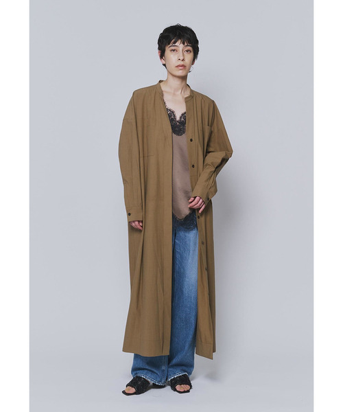 1er Arrondissement(プルミエアロンディスモン)の「タイプライターバンドカラースキッパーワンピース(ドレス・レディース・ブルー系その他3/モカ・36/38)」の20枚目の写真