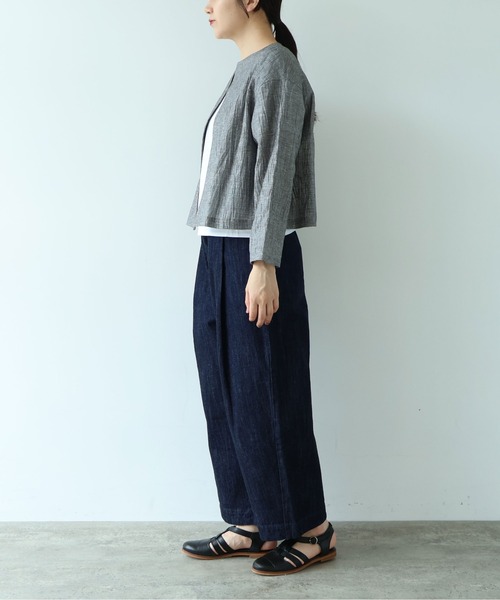 yuni(ユニ )の「△L/C/Pe washer haori blouse(シャツ/ブラウス・レディース・ブラック/ブラック系その他/ブラウン・FREE)」の5枚目の写真
