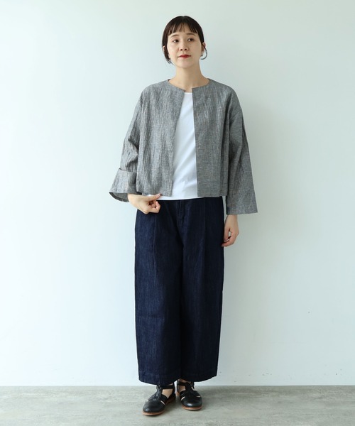 yuni(ユニ )の「△L/C/Pe washer haori blouse(シャツ/ブラウス・レディース・ブラック/ブラック系その他/ブラウン・FREE)」の7枚目の写真