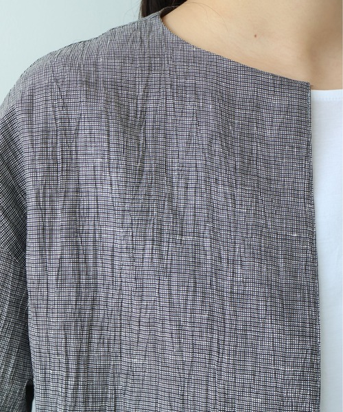 yuni(ユニ )の「△L/C/Pe washer haori blouse(シャツ/ブラウス・レディース・ブラック/ブラック系その他/ブラウン・FREE)」の14枚目の写真