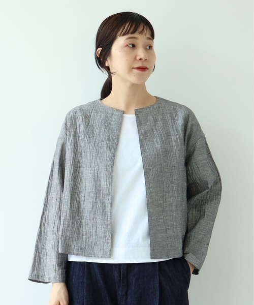yuni(ユニ )の「△L/C/Pe washer haori blouse(シャツ/ブラウス・レディース・ブラック/ブラック系その他/ブラウン・FREE)」の8枚目の写真