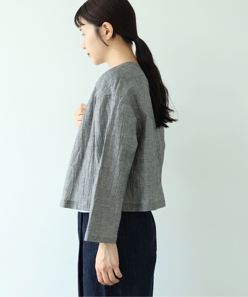 yuni(ユニ )の「△L/C/Pe washer haori blouse(シャツ/ブラウス・レディース・ブラック/ブラック系その他/ブラウン・FREE)」の11枚目の写真