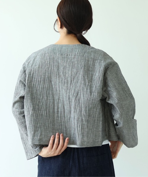 yuni(ユニ )の「△L/C/Pe washer haori blouse(シャツ/ブラウス・レディース・ブラック/ブラック系その他/ブラウン・FREE)」の12枚目の写真